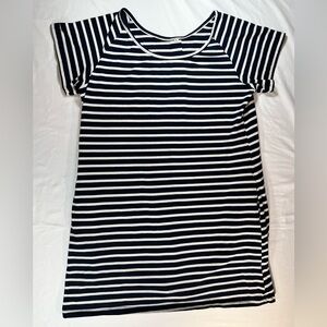 Navy and White Striped Swimsuit Coverup
